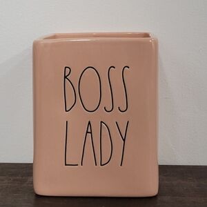 Rae Dunn Boss Lady Pink Ceramic Pen Holder